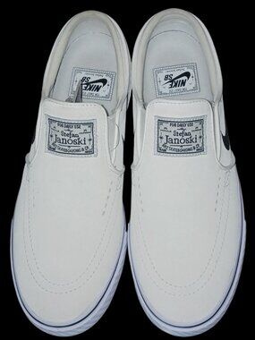 Nike SB Stefan Janoski Slip-On White Skate Shoes Size 5 NWT